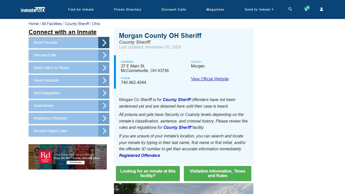 Morgan County OH Sheriff & Arrest Search - InmateAid